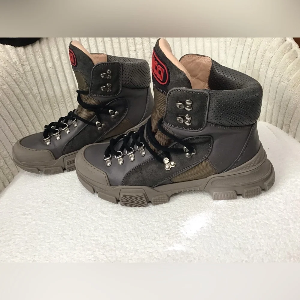 Gucci Men's Boots in Gray and Tan